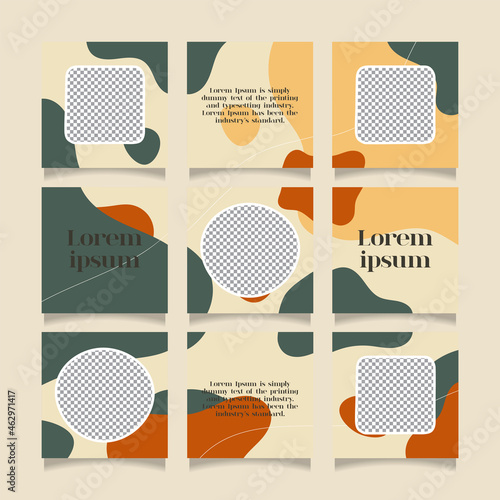 Creative instagram puzzle feed with 9 templates