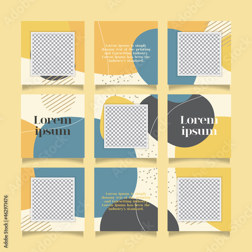 Creative instagram puzzle feed with 9 templates
