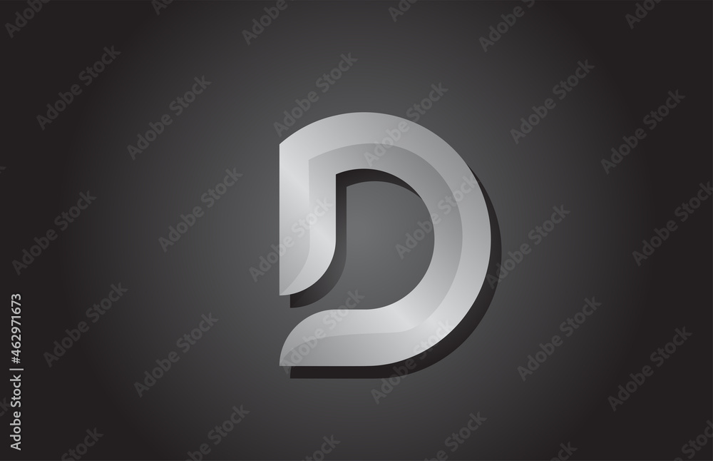 grey D letter alphabet icon logo design. Company template for business grey D letter alphabet icon logo design. Company template for business
