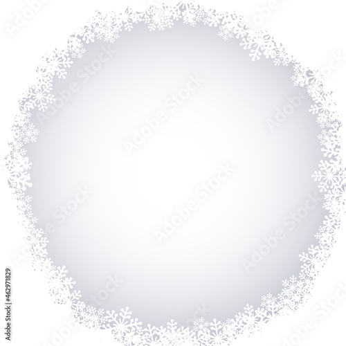 Christmas snowflakes blank frame vector illustration
