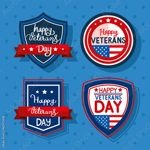 four veterans day emblems