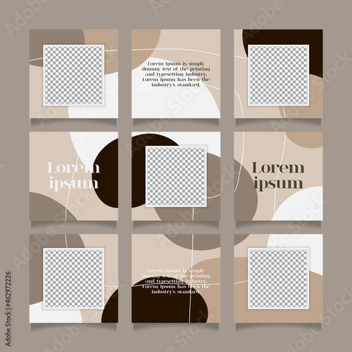 Creative instagram puzzle feed with 9 templates