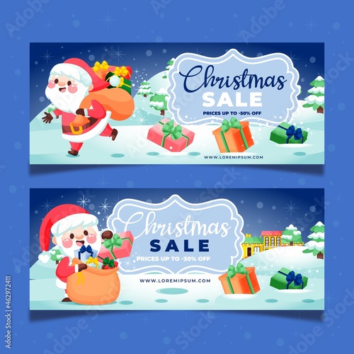 hand drawn christmas sale banners vector design illustration