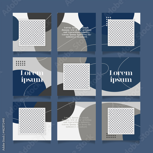 Creative instagram puzzle feed with 9 templates