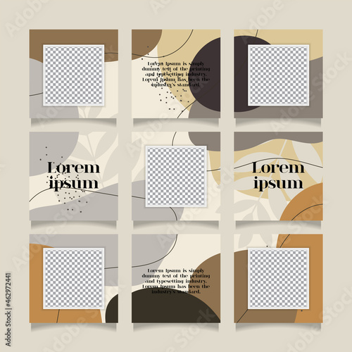 Creative instagram puzzle feed with 9 templates