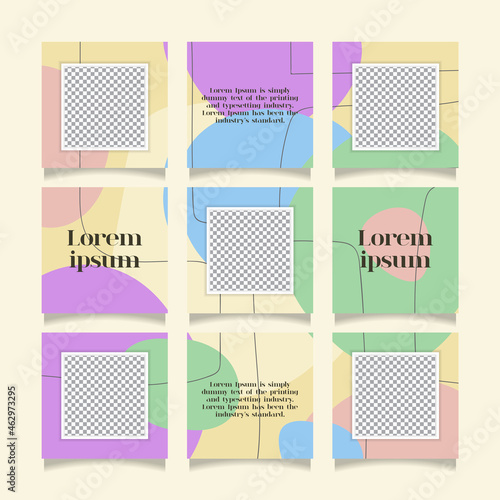 Wallpaper Mural Creative instagram puzzle feed with 9 templates Torontodigital.ca