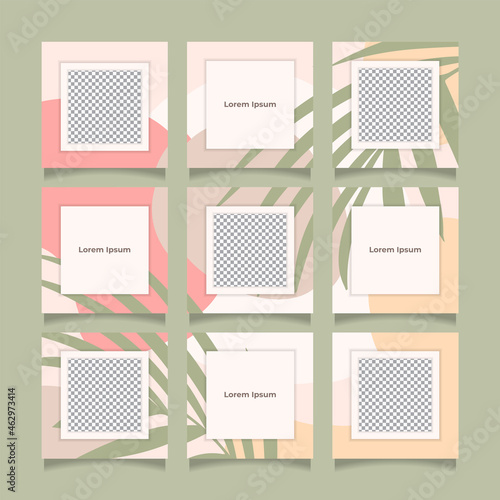 Creative instagram puzzle feed with 9 templates