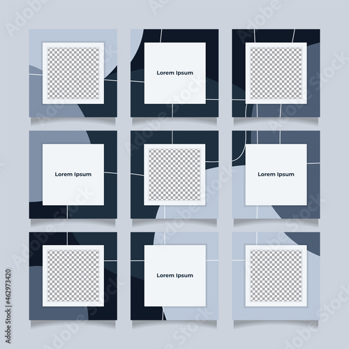 Creative instagram puzzle feed with 9 templates