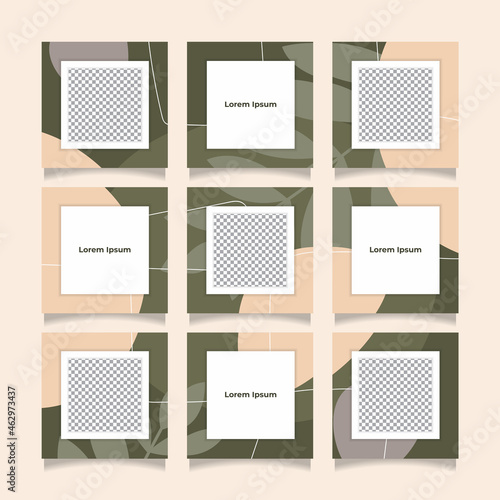 Creative instagram puzzle feed with 9 templates