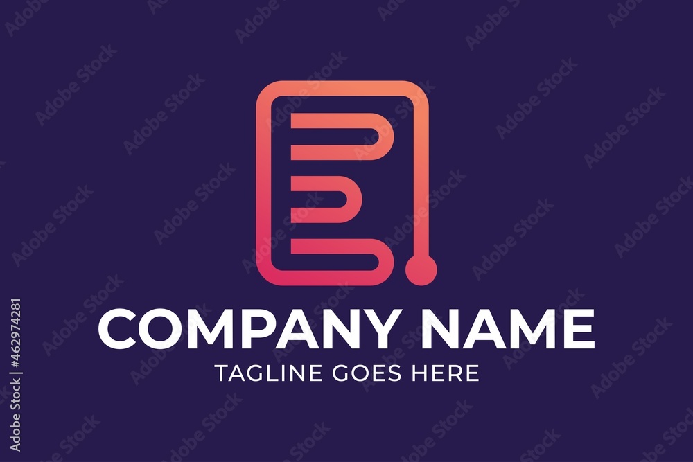 Obraz premium letter e logo design, technology logo design modern letter e