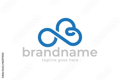 cloud logo design, data logo design template, letter b logo