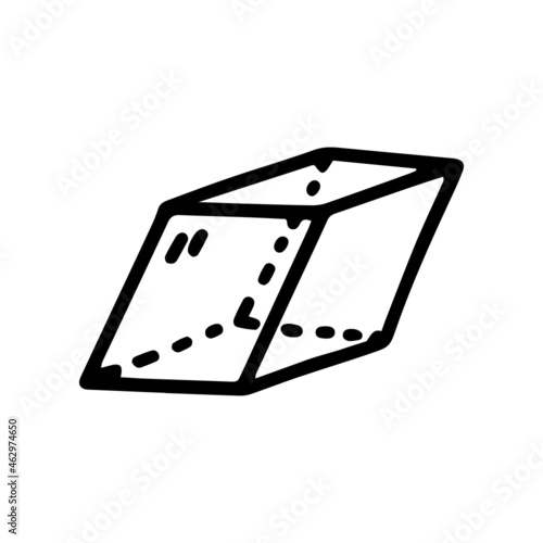 cuboid line vector doodle simple icon design
