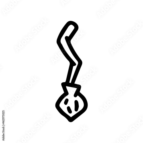 witch broomstick line vector doodle simple icon