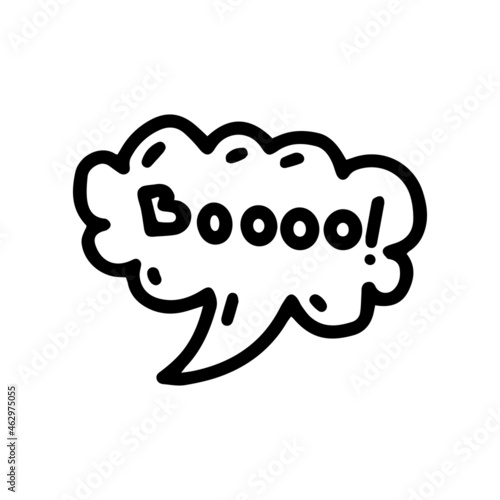boo speech bubble line vector doodle simple icon