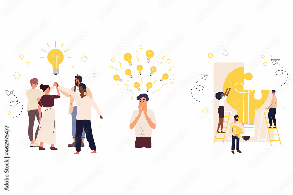 Fototapeta premium Trend flat illustration. Set illustration on the theme of collective, collectivization.