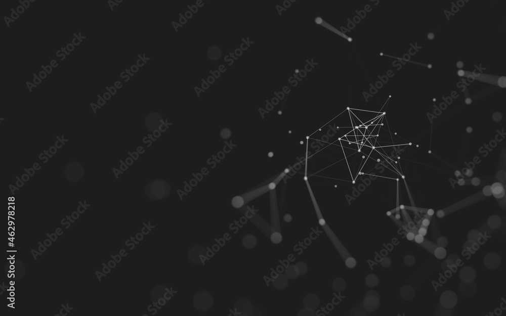 Abstract background. Molecules technology with polygonal shapes, connecting dots and lines. Connection structure. Big data visualization. Abstract background. Molecules technology with polygonal shapes, connecting dots and lines. Connection structure. Big data visualization.