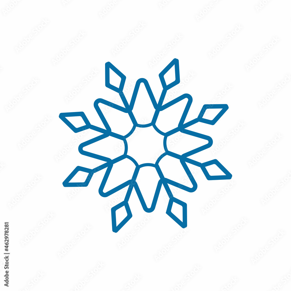 Decorative blue snowflake on white background. New year design element, frost symbol. Vector illustration. Decorative blue snowflake on white background. New year design element, frost symbol. Vector illustration.