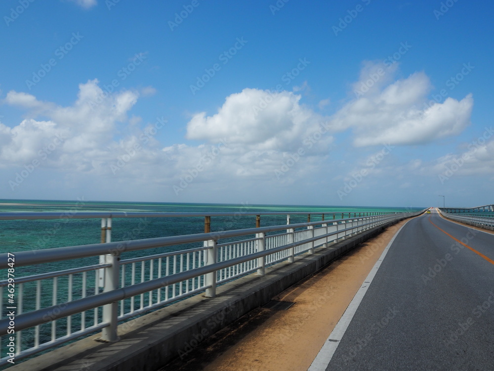 Beautiful long Irab bridge in miyako island, Okinawa, Japan Beautiful long Irab bridge in miyako island, Okinawa, Japan