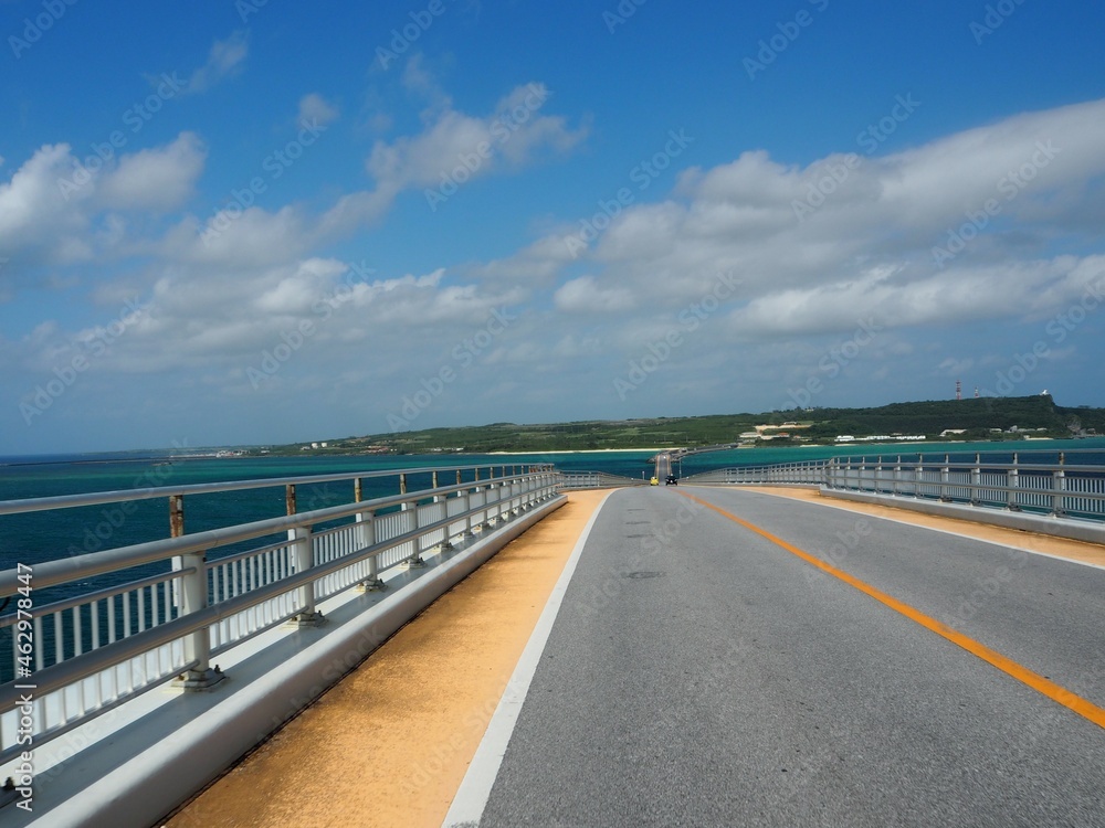 Beautiful long Irab bridge in miyako island, Okinawa, Japan Beautiful long Irab bridge in miyako island, Okinawa, Japan