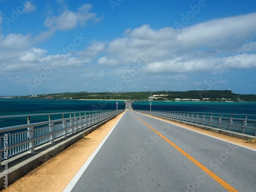 Beautiful long Irab bridge in miyako island, Okinawa, Japan