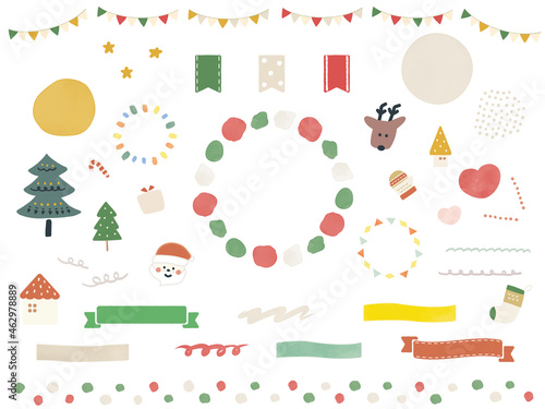 水彩風のクリスマス見出しセット