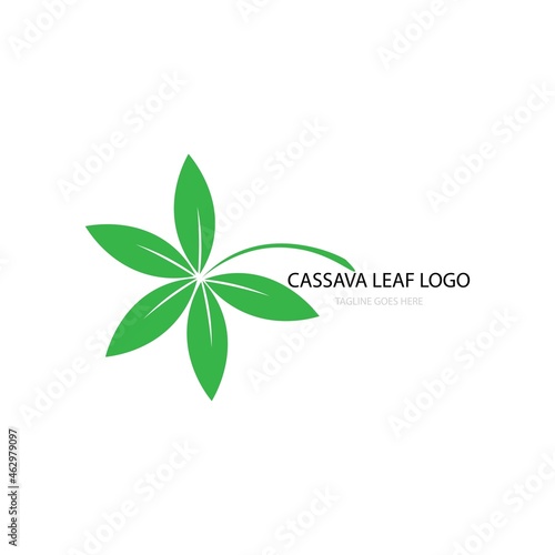 Green leaves, cassava leaf logo design
