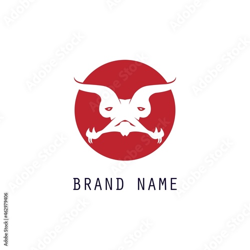 Texas longhorn cow, western country bull cow vintage label logo. Template logo vector design