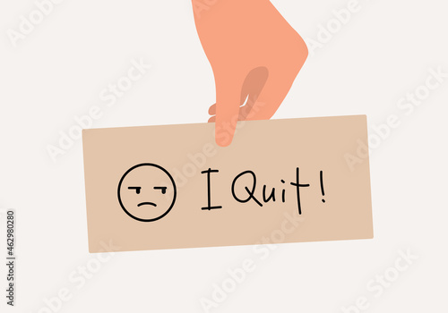 Frustrated Employee Hand In A Resignation. I Quit!