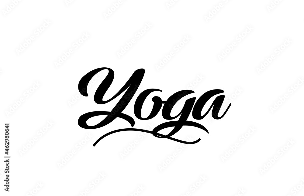Yoga hand written text word for design. Can be used for a logo Yoga hand written text word for design. Can be used for a logo