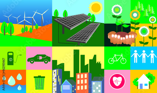 Vector design of smart city and green energy concept