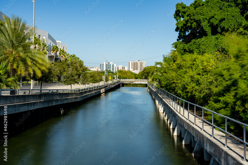 Water creek in Miami Beach along Dade Boulevard