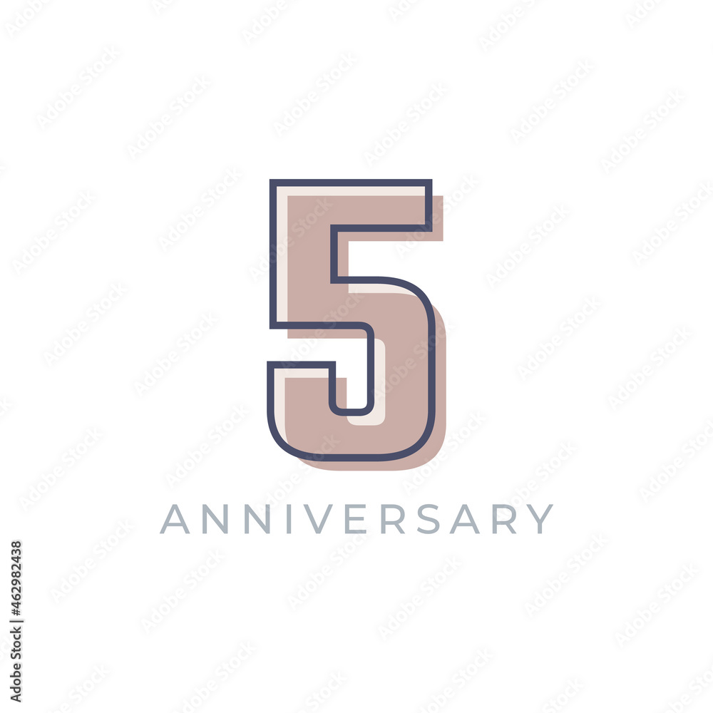5 Year Anniversary Celebration Vector. Happy Anniversary Greeting Celebrates Template Design Illustration 5 Year Anniversary Celebration Vector. Happy Anniversary Greeting Celebrates Template Design Illustration