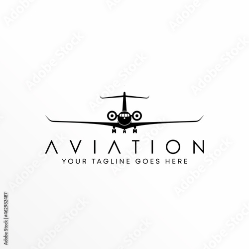 Aircraftor plane in Flight or flying image graphic icon logo design abstract concept vector stock. Can be used as a symbol related to aviation or transportation.