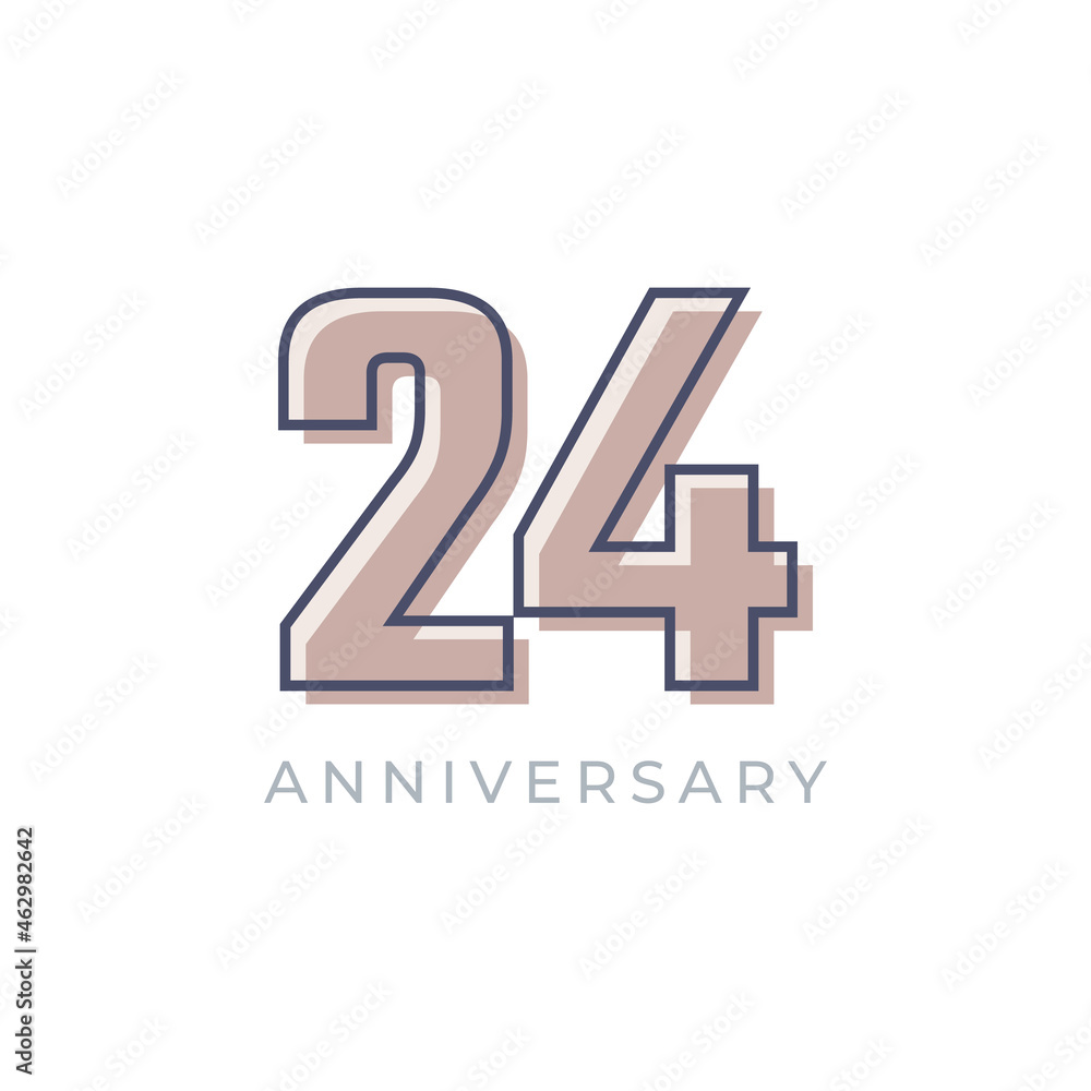 24 Year Anniversary Celebration Vector. Happy Anniversary Greeting Celebrates Template Design Illustration 24 Year Anniversary Celebration Vector. Happy Anniversary Greeting Celebrates Template Design Illustration
