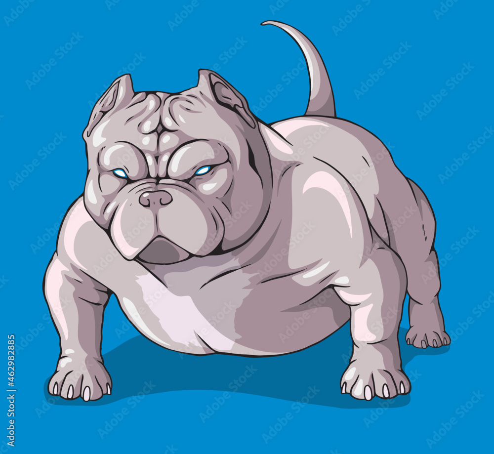dog american bully pitbull Stock Vector | Adobe Stock