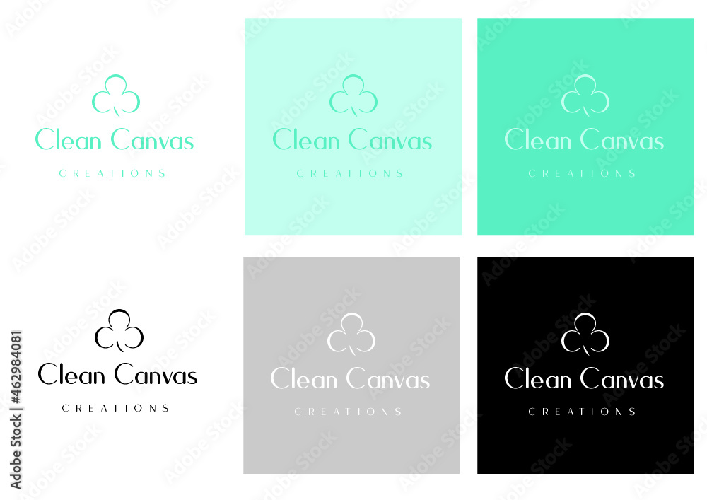 logo template cotton clean canvas creations text editable