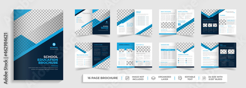 Kids back to school education admission bifold brochure template company profile design