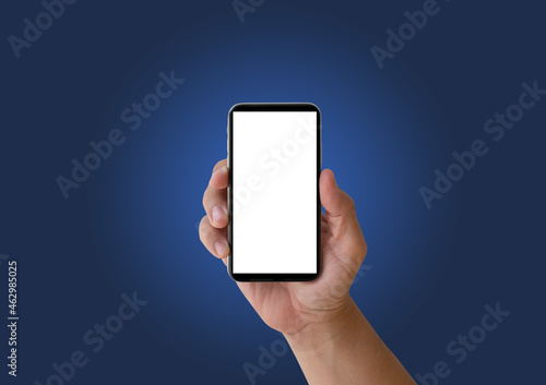 Hand holding smartphone