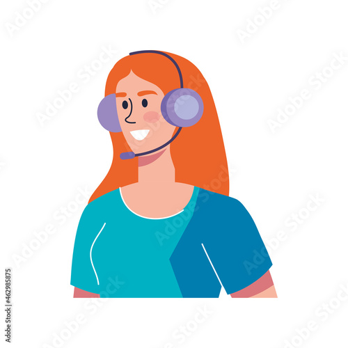 female support agent with headset