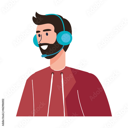receptionist with headset