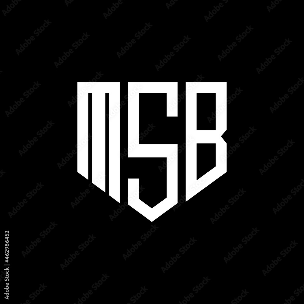 MSB letter logo design with black background in illustrator, vector ...