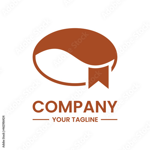 coffee bookmark logo concept. brown. flat, combination, line, simple, clean, modern and elegant style. suitable for logo, icon, symbol and sign. such as drink logo