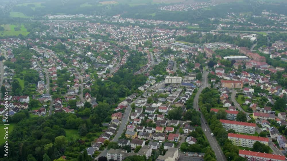 Aerial view around Zweibrücken in Germany on a cloudy day in summer Aerial view around Zweibrücken in Germany on a cloudy day in summer