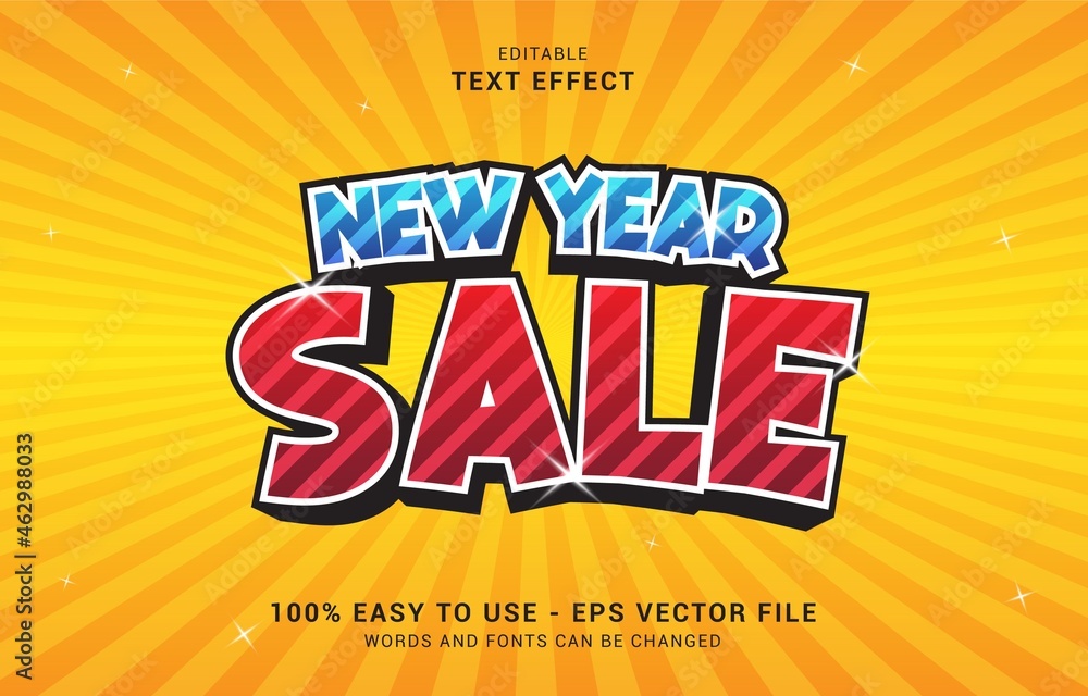 editable text effect, New Year Sale style