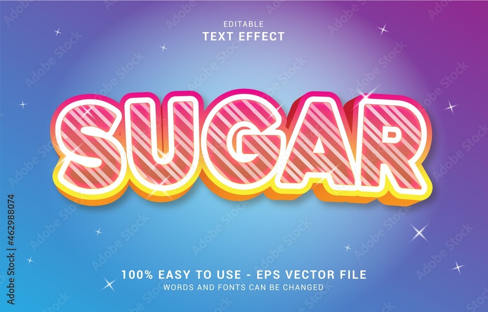 editable text effect, Sweet Sugar style