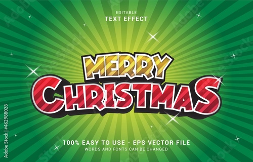 editable text effect, Merry Christmas style
