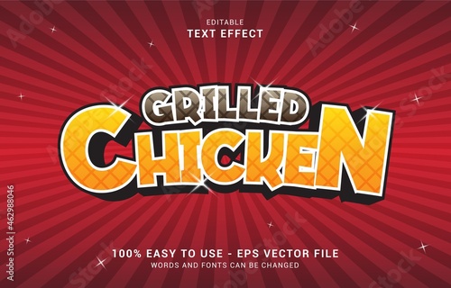 editable text effect, Grilled Chicken style