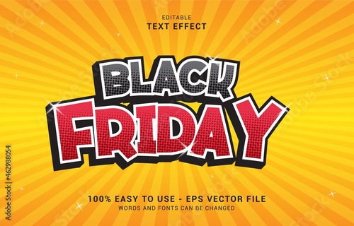 editable text effect, Black Friday style
