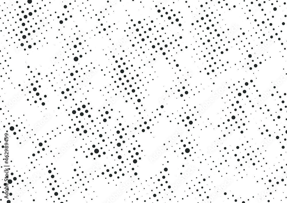 Abstract black and white dots halftone background