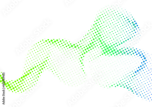 Abstract wavy colorful gradient dots halftone background